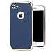 DANET iPhone 7 Case Dual Layer Protection with Soft TPU & Hard Frame Bumper Carbon Fiber Finish Premium Luxury and Shock Absorbing Shockproof Cover for iPhone 7 (Blue)