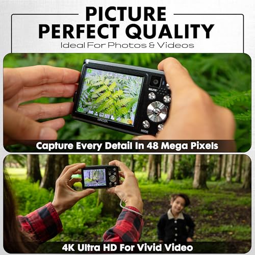 Minolta Cámara Digital 48MP Morada 4K Video LCD 2.8" miniatura 2