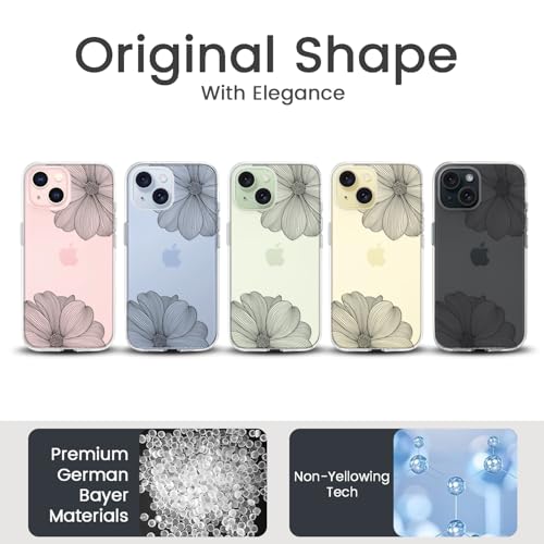 Coque iPhone 15 Plus fleur rigide antichoc contre les chutes - 2