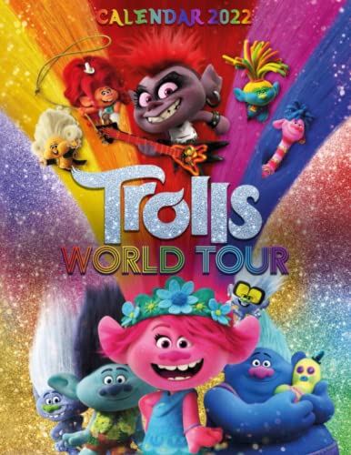 Trolls World Tour Calendar 2022: Trolls World Tour Calendar 2022-2023, Cartoon 2022 OFFICIAL calendar, 2022-2023 24 months - monthly planner.Gifts ... Kalendar calendario calendrier 16 monthly