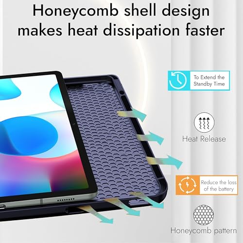 Image of TGK Trifold Flip Case Cover for realme Pad 10.4 inch Smart Flexible with Pencil Holder (Blue)