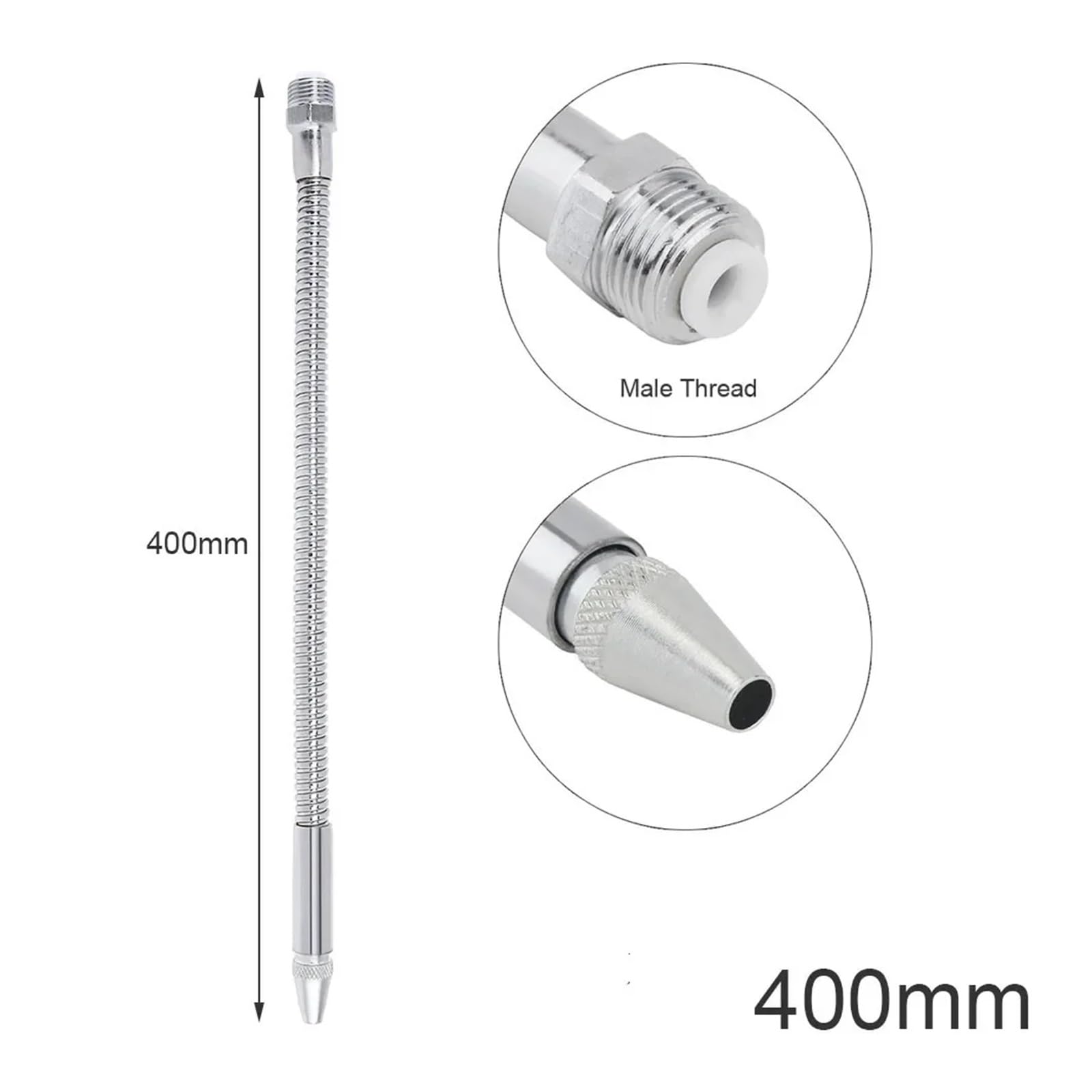 Manguera de metal flexible para máquinas CNC, tubo de refrigeración de agua y aceite de 400-700 mm con boquilla redonda