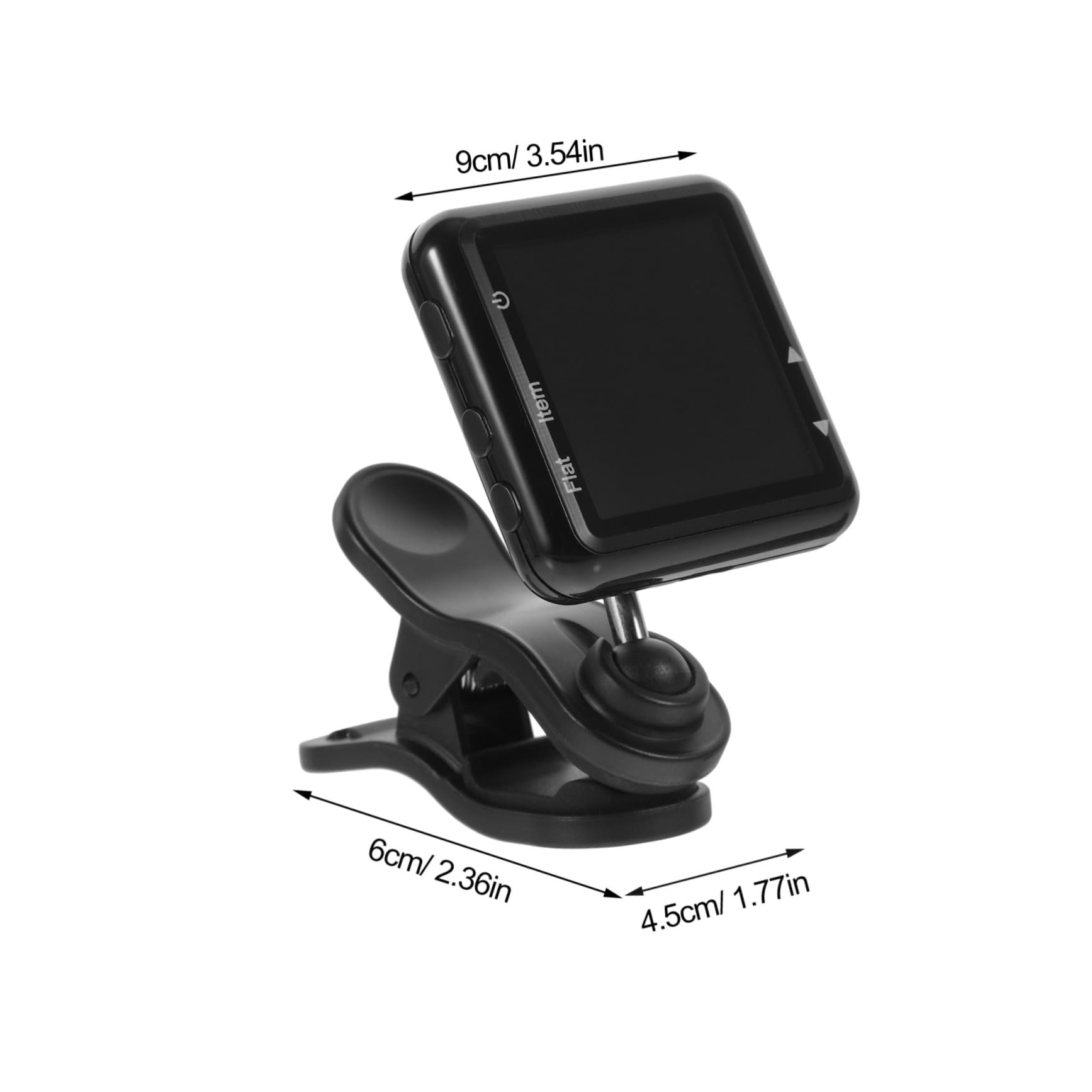Afinador de Guitarra Clásica Recargable Clip Negro Abs | Sonido Claro y Estable, Diseño Ligero, Sintonizador de Clips para Banjo y Ukelele