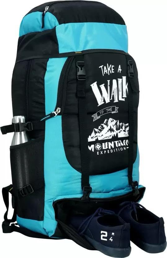 United Fab Mountain Expeditions Hiking Backpack, Outdoor Travel Trekking Bag (Blue & Black)