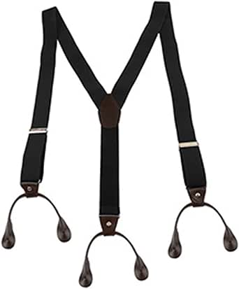 1 PC Men's Suspenders With Button Holes - Adjustable In Black, Beige, Navy, Wine Red 5 thumbnail image