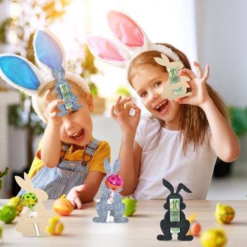 YEAMLTE Filz Geldgeschenk Ostern 6 Stück in 3 Farben Lustige Ostergeschenke & Geldgeschenke Kreative Dekoideen Frohe Ostern Geeignet für Männer, Frauen, Jungen, Mädchen und Kollegen (A)