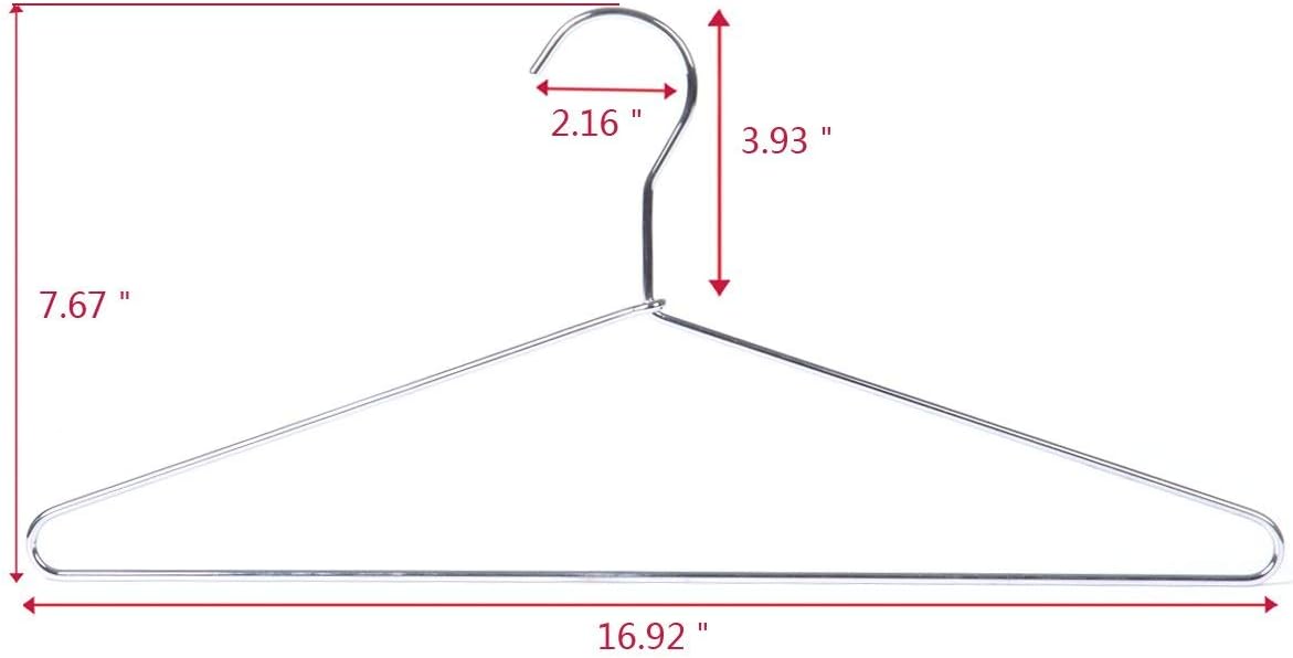 Quality Hangers 16 Pack Stainless Steel Wire Hangers - Ultra Thick 4mm Metal Hangers & Wire Coat Hangers, Seamless Non-Welded Design for Heavy-Duty Closet Organization