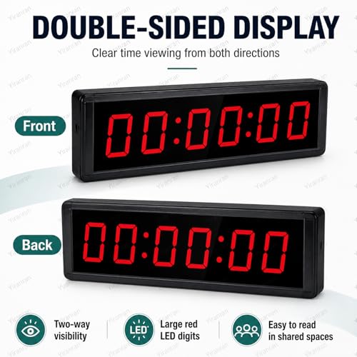 Reloj de Pared Digital Doble Cara 1.5in con Trípode miniatura 2