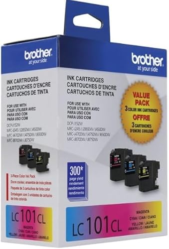 Miniatura 2 de Brother LC101 3PKS Cartucho de tinta - cian, magenta, amarillo - 1 cada uno en embalaje al por menor