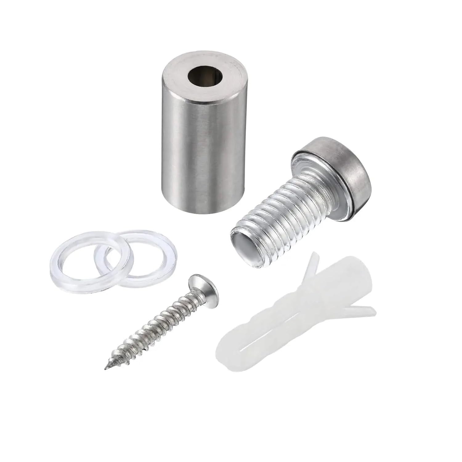 Eisenwaren 20pcs Advertising Nails 12x20/25/25mm Stainless Steel Screws for Wall Mount Glass/Acrylic Sign Standoff Fixing Screws Hardware(12x25mm 20pcs)