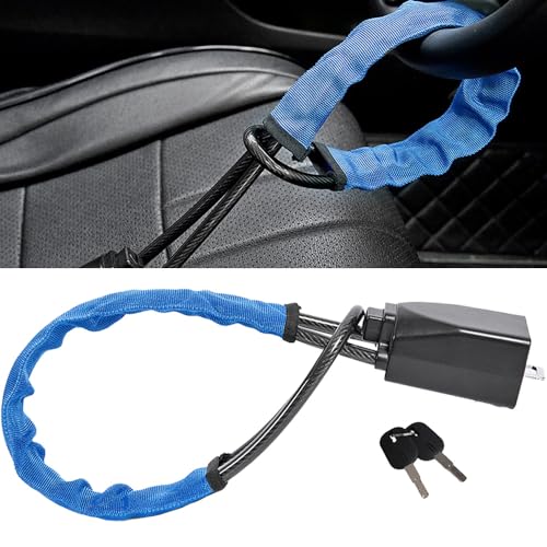 Steering Wheel Lock The Club Car Anti Theft Seat Belt Security Anti-Theft Handbag Fit Most Cars Vehicle Prevention with Key for Vehicles Truck SUV Van by WANGLINKX - Used condition - CA$16.39