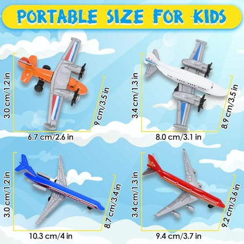 QUANA Airplane Toys, Metal Plane Pull Back Toys for Kids 3-6 Years, Die Cast Aircraft Models, Play Vehicles - Image 3