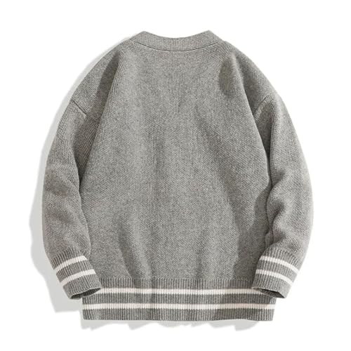 Men's Cardigan Japanese Fashion Upscale Temperament V-Neck Trend Casual Loose Long-Sleeved Sweater3