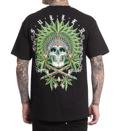 Sullen Men's Chiefin 420 Capsule Tattoo Lifestyle Graphic Standard Short Sleeve Tee Black