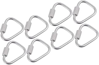 Toyvian 8 Peças Gancho De Clipe Triangular Gancho De Chaveiro Mosquetão De Montanhismo Mosquetão De Mola De Aço Inoxidável Mosquetão Resistente Mini Mosquetão Fivela De Esportes Ao Ar