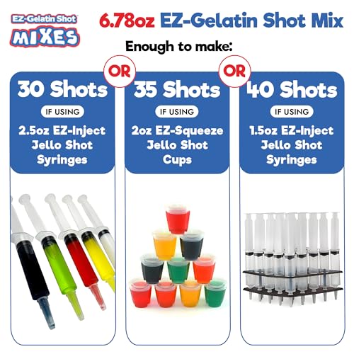 Electric Blue Lemonade Jello Shot Mix 6.78 oz - Premium Gluten-Free Jello Mix for Tasty Jello Shots - Easy to Make EZ Gelatin Powder Mix for Jello Shots - Adult New Year and Holiday Party Supplies - Thumbnail 5
