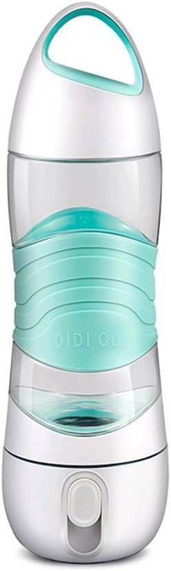 Discoo Water Bottle 400ml Multifunctional Bottle Non-slip Drinking Water Bottle Humidifier Remind Drink Water Light Up Sports Water Bottles (Blue)
