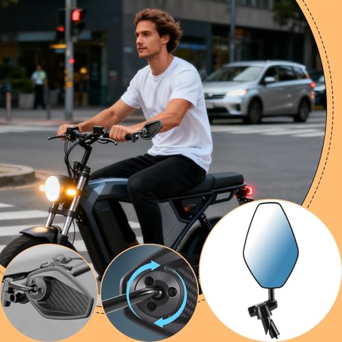 Espejo retrovisor para bicicleta de manillar con protección ajustable 2