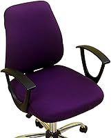 Vista 5 de Funda para silla de oficina de computadora, funda protectora dividida y elástica para sillón giratorio, fundas lavables para sillas de comedor Negro