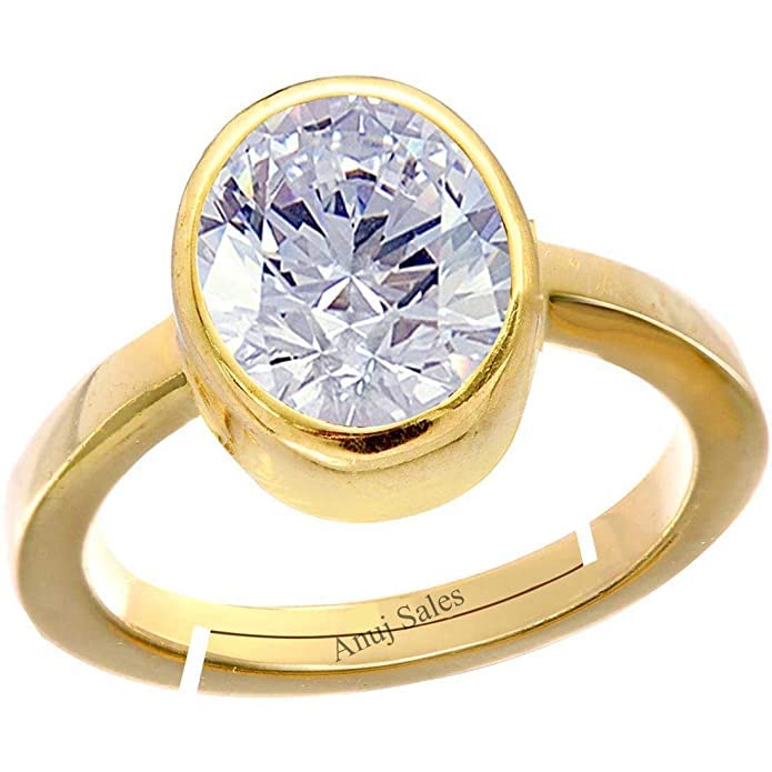 Bague en or et zircon naturel 12,52 carats pour homme et femme