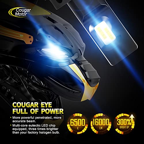 Cougar Motor H13 Led Headlight Bulb, 9008 Led Headlights 18000Lm 6500K Cool White All-In-One Conversion Kit - 30Mm Heatsink Base, 360°Adjustable Beam - Small Size, Pack Of 2 #TOP1