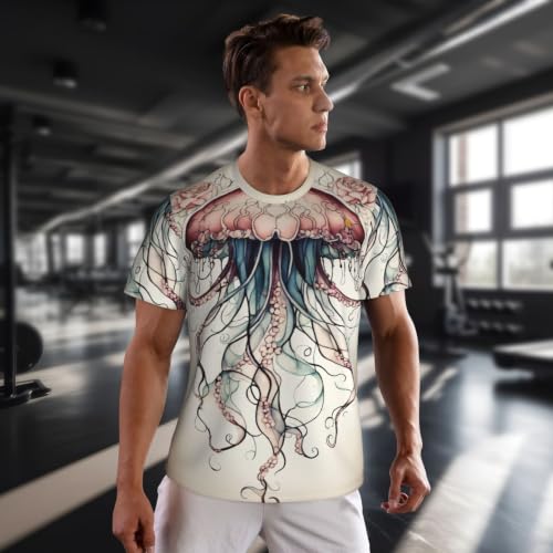 T-shirt maille méduse homme manches courtes haut respirant - 3