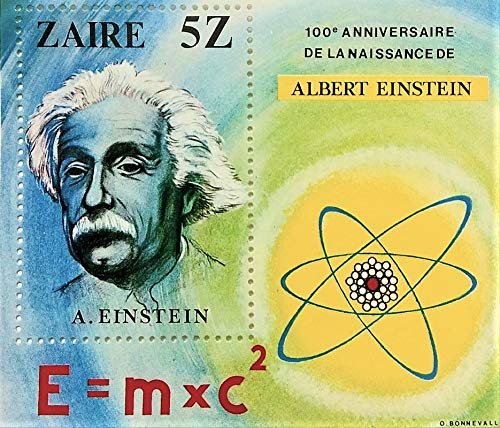 1980 Rare Albert Einstein (German-Born Theoretical Physicist) Miniature Stamps from Congo Democratic Republic (Zaire)