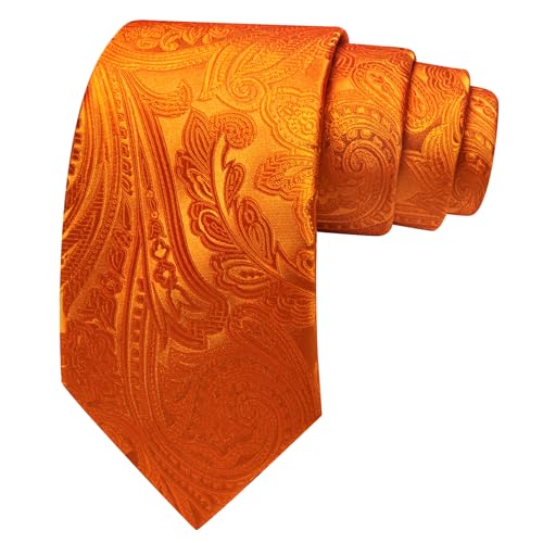 Image of Barry.Wang Men Tie Set Paisley Silk Necktie Pocket Square Cufflinks Formal Wedding Business Party