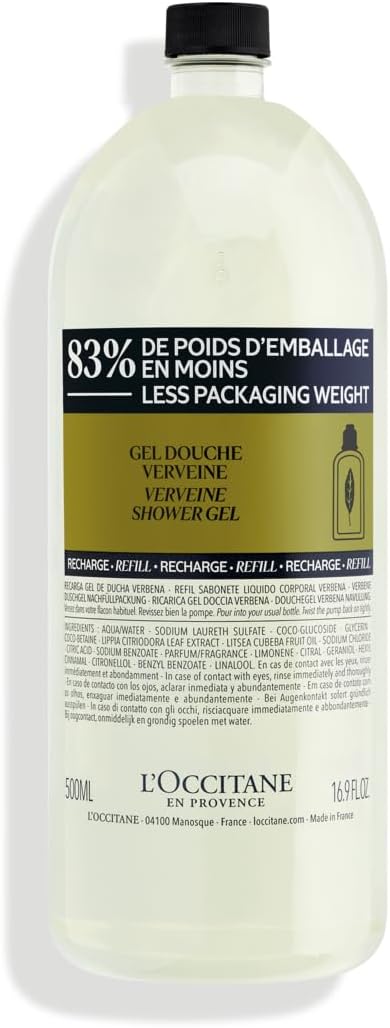 L'OCCITANE Shower Gel ml Luxury Moisturising Body Verbena Wash for Women & Invigorating Vegan Formula
