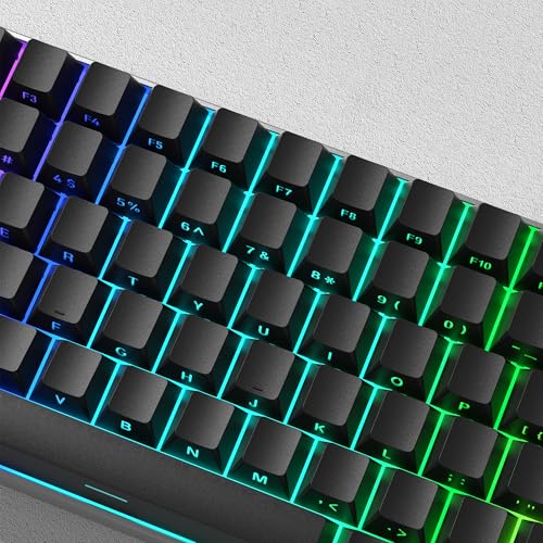Image of dagaladoo Black keycap Set,Shine Through keycaps 60 75 Percent, Japanese Style PBT Key caps,Double Shot Custom keycaps,Cherry Profile Keyboard caps for Mechanical Keyboards(only keycap)