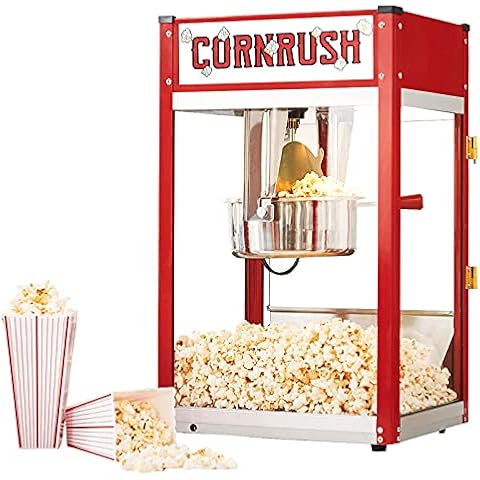 Cornrush Popcorn Machine Tabletop Vintage Professional Popcorn Maker 8 OZ Theater Style with Nonstick Kettle and Serving Scoop for Home Use, Party, Movie Nights and Birthday Gift Cover