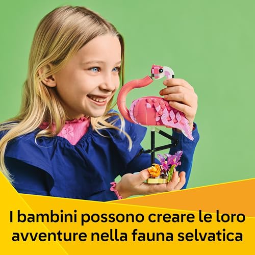 Creator 3 in 1 Animali Selvatici: Fenicottero Rosa Giocattolo - Si Trasforma in Pappagallo Cacatua o Axolotl - Regalo di Compleanno Creativo per Bambine e Bambini da 8 Anni in su - 31170 - Lego - Immagine 2