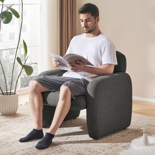 Sillón Plegable Chenille Gris miniatura 4