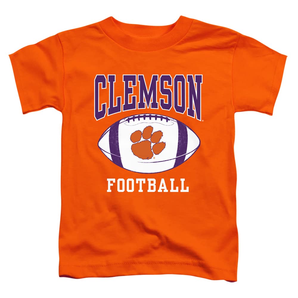 Clemson University Official Football Ball Unisex Toddler T Shirt,Orange, 4