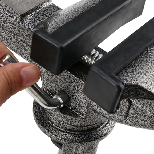 DAKFOOK 80mm Table Vice - 360° Swivel Base Heavy Duty Vice, Cast Iron 3 DAKFOOK 80mm Table Vice - 360° Swivel Base Heavy Duty Vice, Cast Iron - Image 3