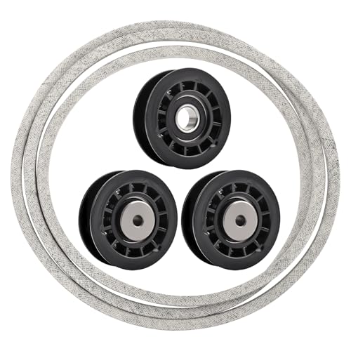 587973001 587969201 Idler Pulleys and 580364609 Belt Kit Compatible with Husqvarna/Craftsman/Poulan Pro/Jonsered/Murray/Snapper 22\" Walk Behind Lawn Mowers