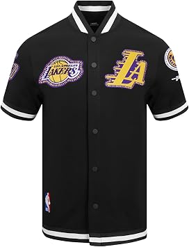 Pro Standard Mens NBA Los Angeles Lakers DIY Pick Stitch Button Down Black L