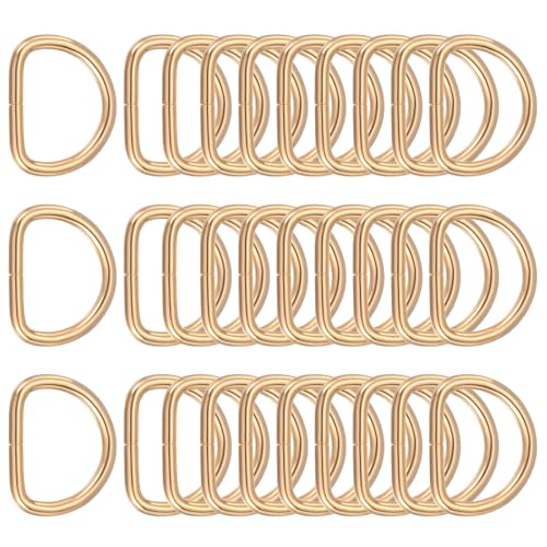 PATIKIL Anneaux D métal 3/4", or clair, 30 unités, boucles D soudées robustes