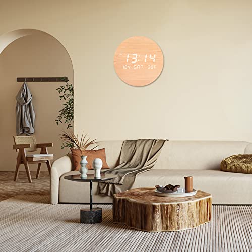 Tostog Wall Clock Silent Non-Ticking, Led Digital Wall Clock With Large Display Of Time, Date, And Temperature,12/24H Time Mode Wall Clocks Digital Kitchen Clock For Living Room 0Ffice Decor #TOP6