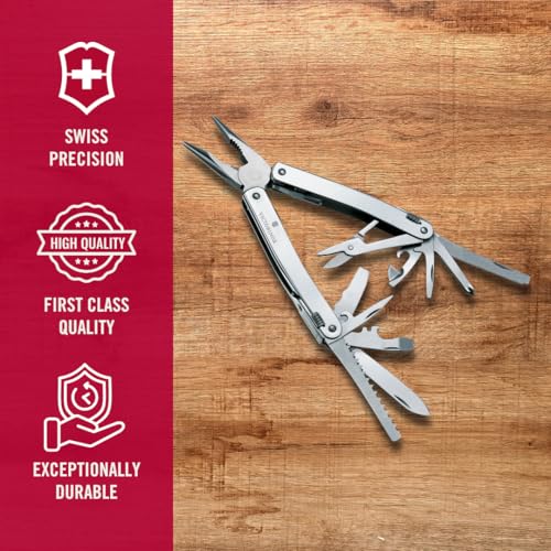 Victorinox Swiss Tool Spirit X Multi Tool, 24 Function Swiss Made with Locking Blade and Long-Nosed Pliers, and Leather Pouch - Silver - Image 7