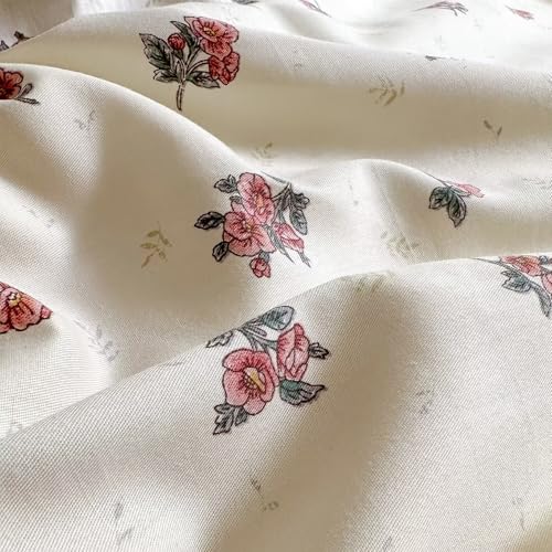 Image of MKXI Twin Size Floral Duvet Cover Set - 3 Piece White Ruffled Bedding with Red Botanical Blooms, 100% Cotton Soft Comforter Cover & Pillowcases, Romantic Shabby Chic Aesthetic, Zipper Closure