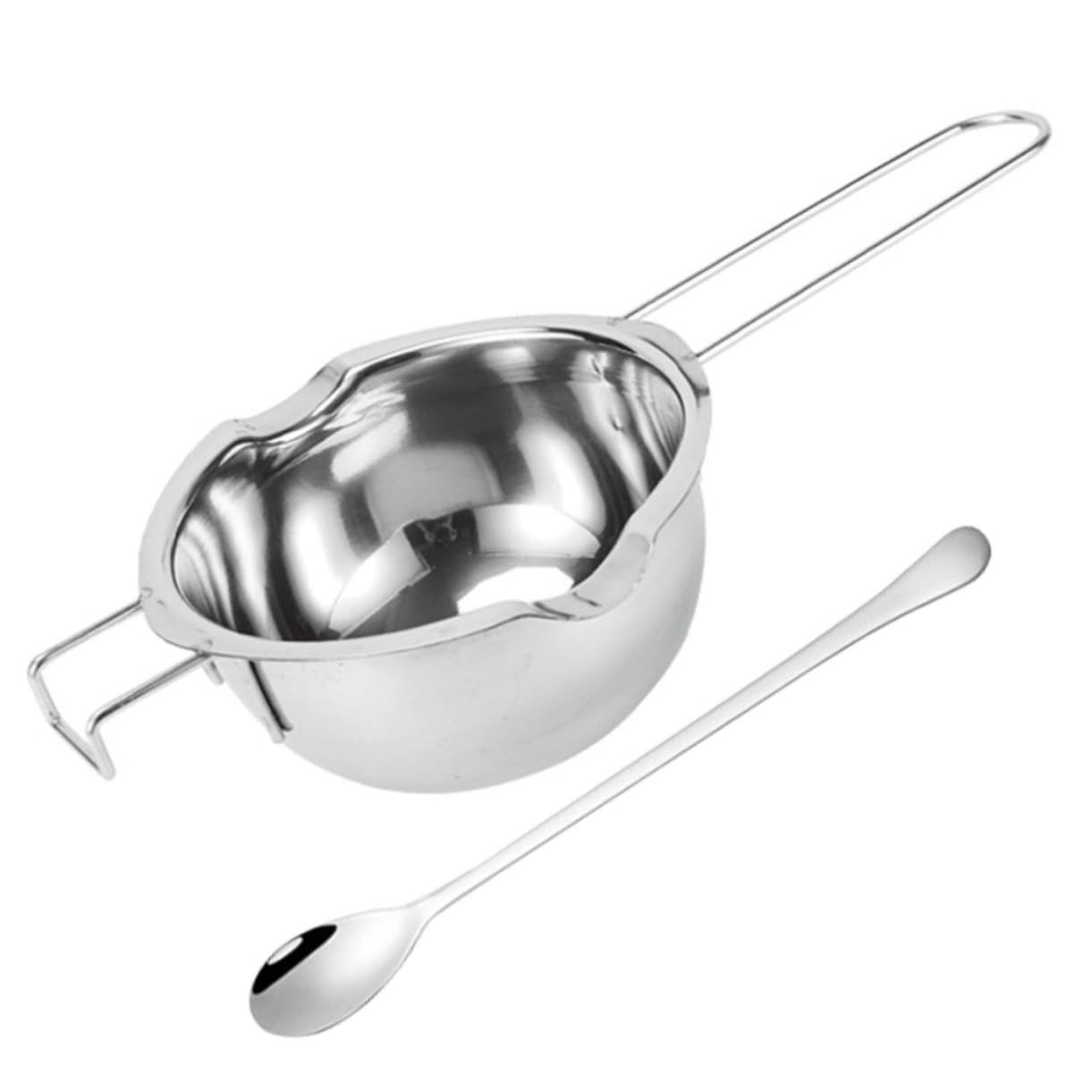 Hohopeti 1set Chocolate Melting Pot Stainless Steel Butter Warmer Handle for Candy Cheese and Baking Tool for Easy Melting and Cleaning