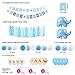 Baby Shower Decorations for Boy, Elephant Theme It's A Boy Party Decor with Tassel Paper Pom Poms, Boy Shower Banners, Honeycomb Balls, Baby Elephant Balloons, Tassel Garland (Blue, Baby Grey, White)