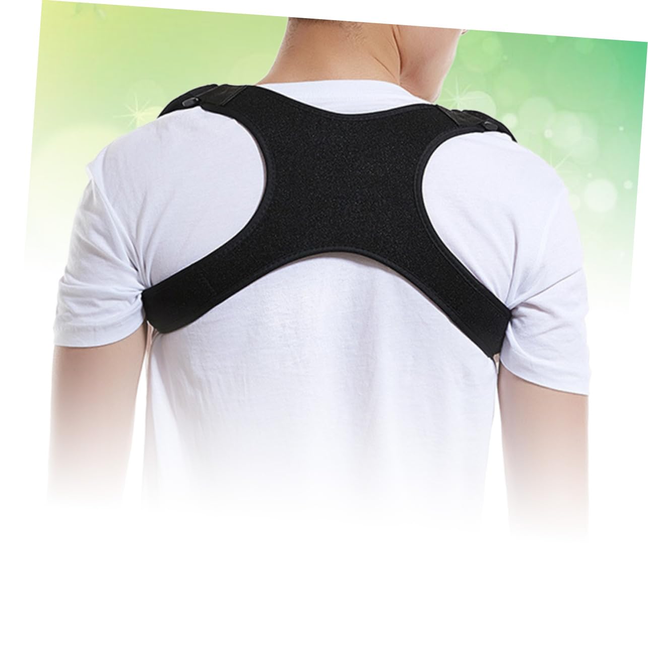 Healvian 3pezzi Cintura Correttiva Invisibile Per Postura Supporto Ergonomico Per Schiena e Spalle Adatta Per Adulti e Anziani Per Gobba Schiena Nera