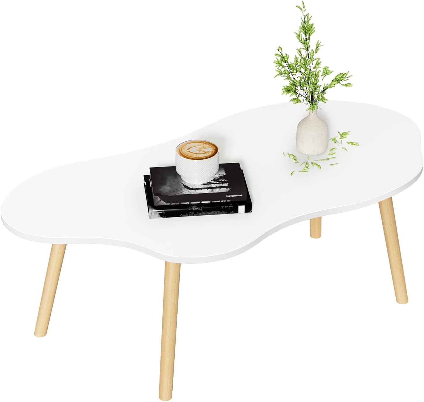 Table basse blanche design nuage 80 cm, table de salon minimaliste et table à thé moderne