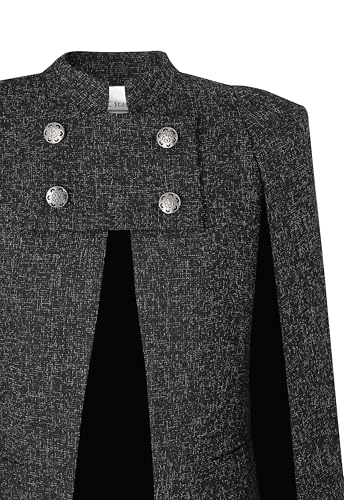 CHIC STAR Womens Tweed Cape Duster Coat4