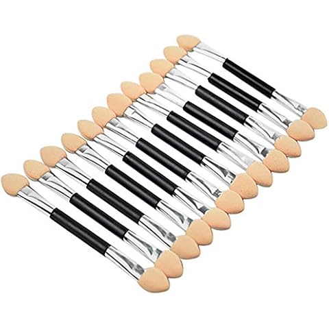 Brussel 12 Pcs Eyeshadow Sponge Applicator Eye Shadow Brushes Double-end Cosmetic Eye Makeup Brush Stick Sponge Tipped Oval Eyeshadow Brush Random Cover