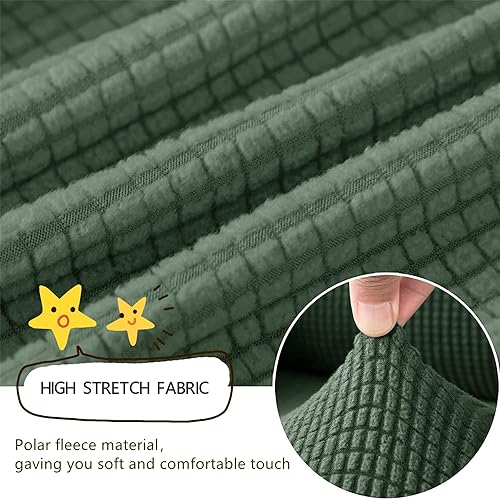 Housse de canapé extensible mini vert kaki pour sublimer votre salon - 5