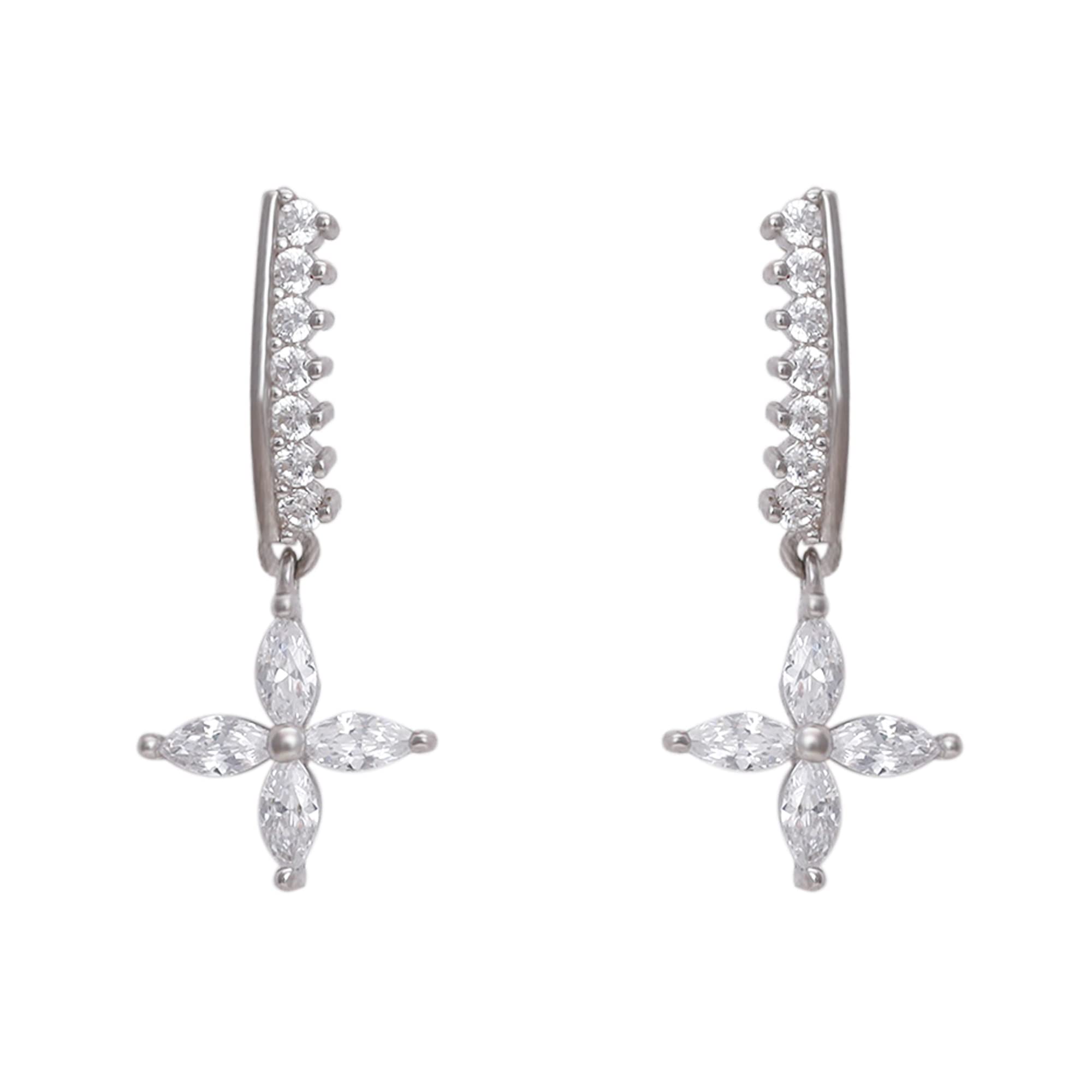 925 Silver Zircon Floret Drop Earrings| Drops to Gift Women & Girls | With Certificate of Authenticity and 925 Stamp | 6 Month Warranty*-image-43