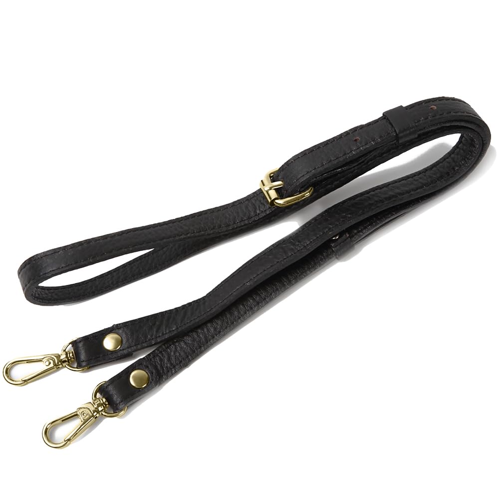 ブラックレザー ストラップ ゴールド金具 Amazon.co.jp: 本革ショルダーストラップ シュリンクレザー 幅15mm